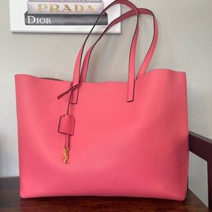 SAINT LAURENT East West Supple Calfskin Shopping Bag